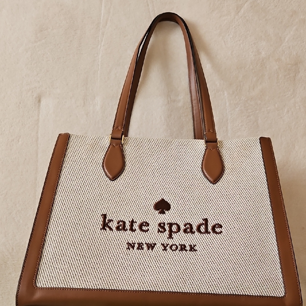 Kate Spade Tan and Cream Tote Bag